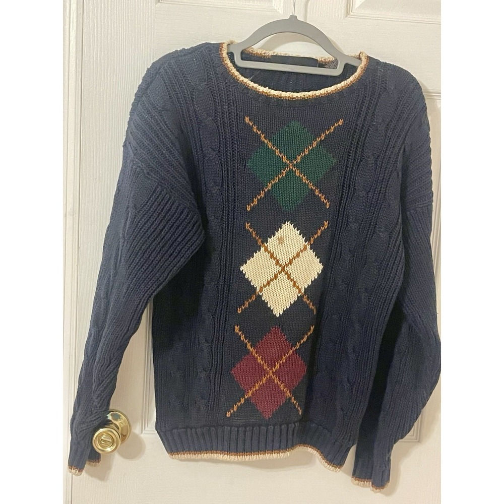 Vintage River J Riggings Men's Medium Multicolor Long Sleeve Sweater
